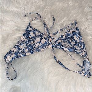 Jolyn triangle bikini top in swans